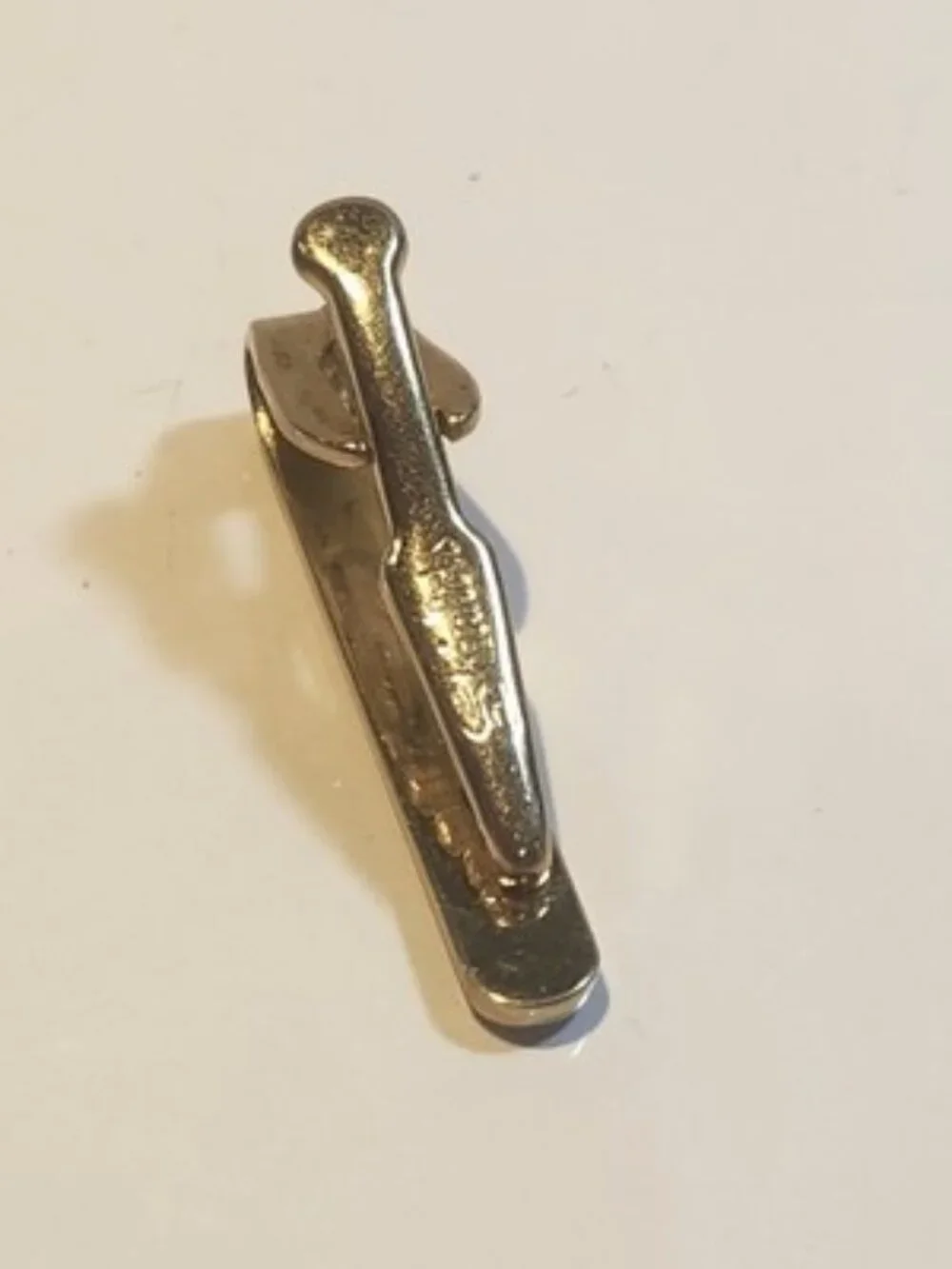 Vintage SHIELDS Gold Tone Tie Clip Clasp Bar